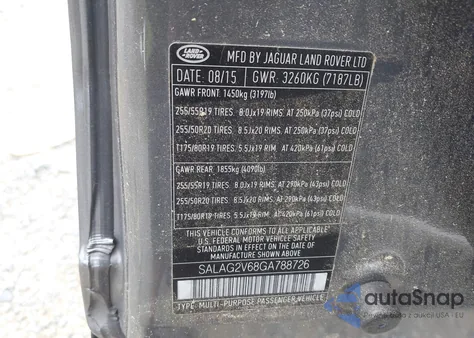 2016 Land Rover Lr4 Hse z USA, uszkodzony, nr VIN SALAG2V68GA788726